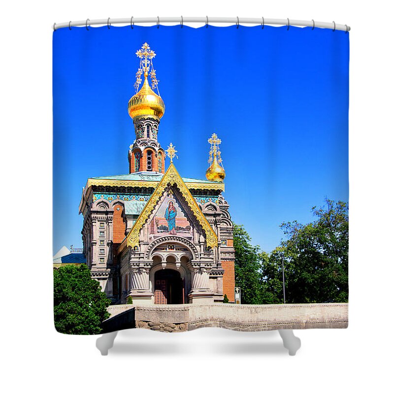 Russian Orthodox Church Shower Curtain featuring the photograph Maria Magdalena Kapelle by Iryna Goodall