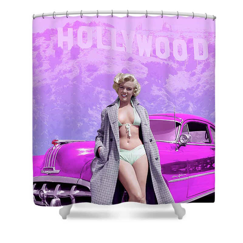 Marilyn Monroe Shower Curtain featuring the photograph Marilyn In Hollywood by Franchi Torres