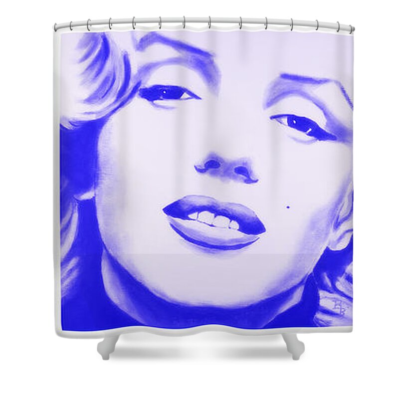 Marilyn Monroe Shower Curtain featuring the painting Marilyn Monroe 3 Panel Hollywood Color Splash by Bob Baker