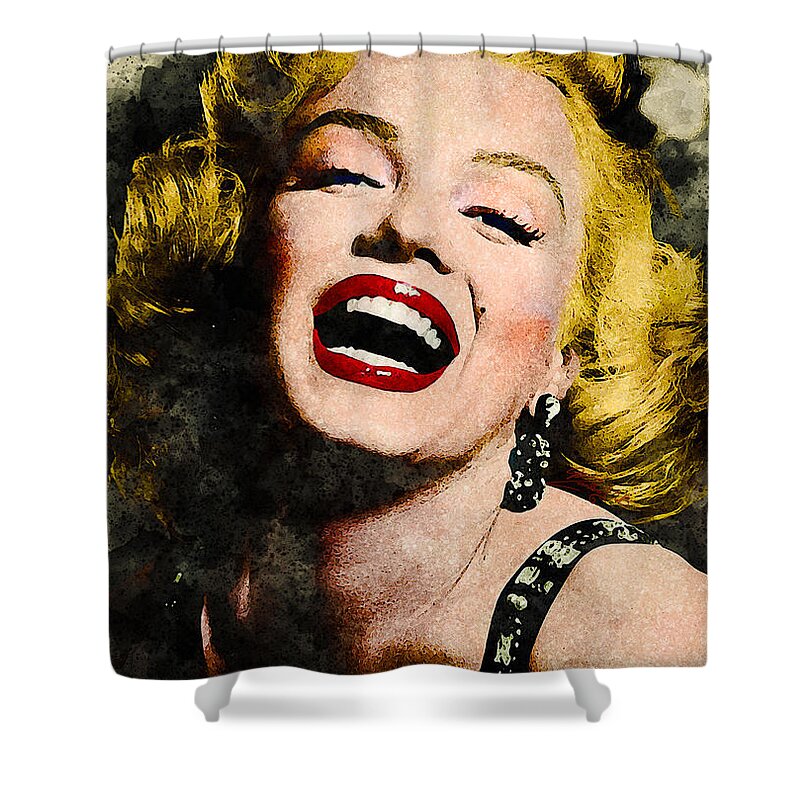Marilyn Monroe Shower Curtain featuring the digital art Marilyn Monroe by Marisol VB