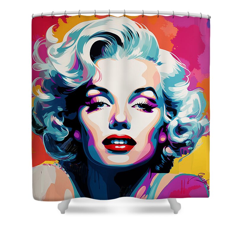 Marilyn Monroe Shower Curtain featuring the painting Marilyn VIII by Jackie Medow-Jacobson