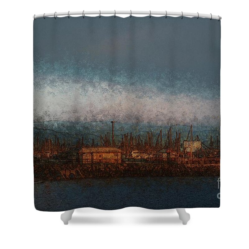 Marina Shower Curtain featuring the photograph Marina at Sunset by Katherine Erickson