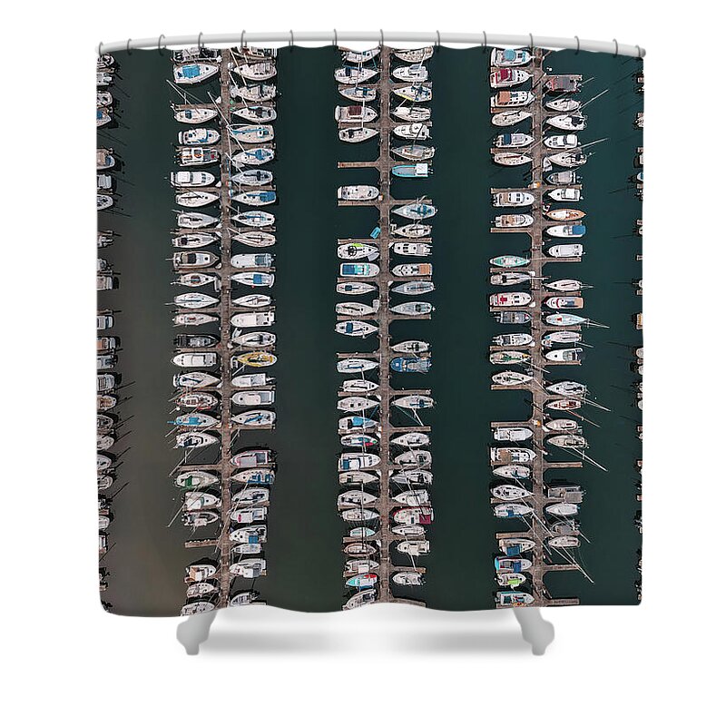 Cap Sante Marina Shower Curtain featuring the photograph Marina by Michael Rauwolf