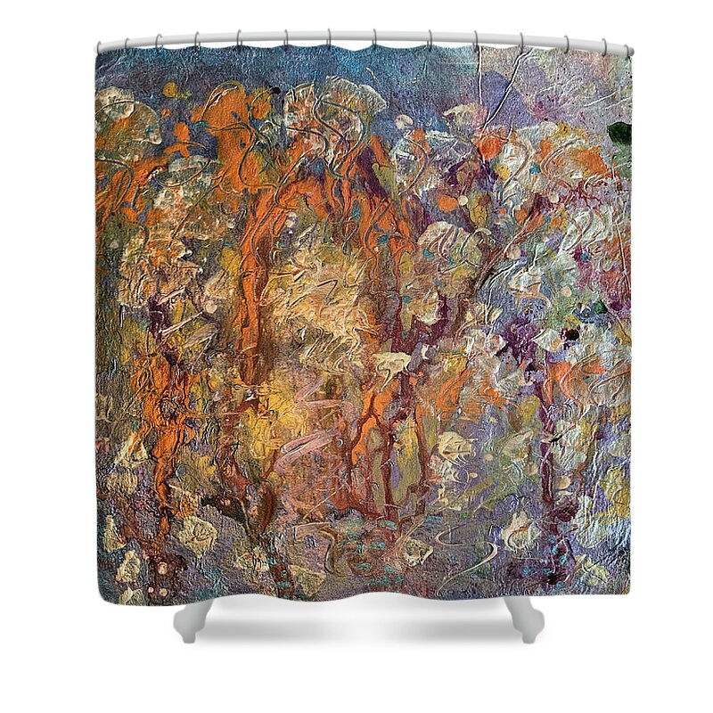 Marmalade Painting Abstract Shower Curtain featuring the painting Marmalade Painting by Don Wright