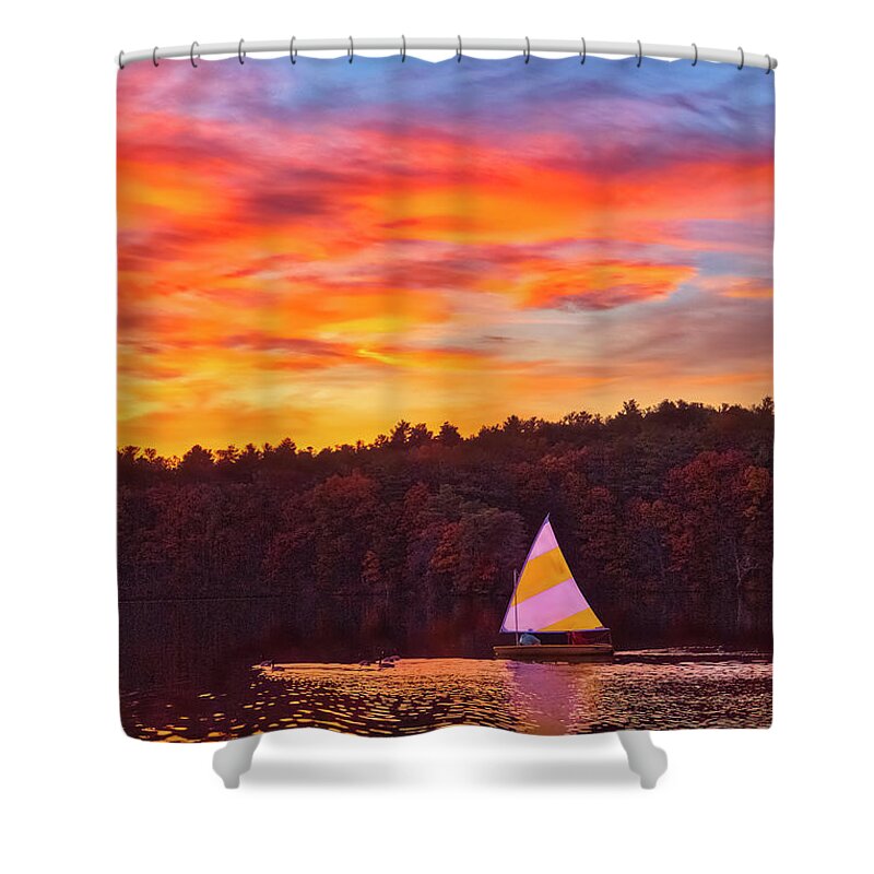 Lake Cochituate Shower Curtain featuring the photograph Massachusetts Lake Cochituate State Park by Juergen Roth