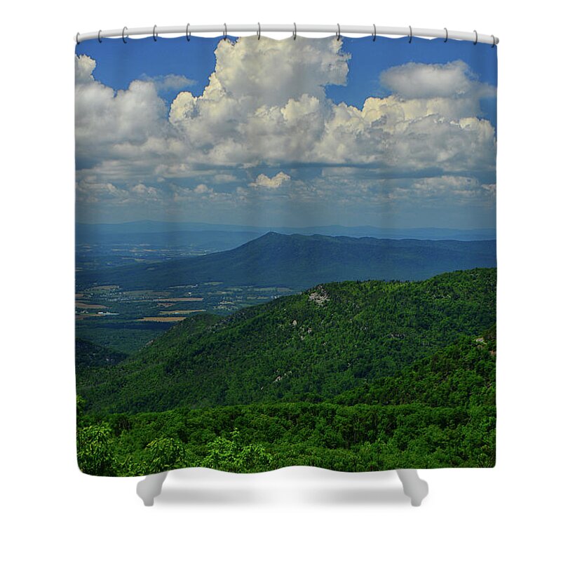 Massanutten Mountain With Thunderhead Shower Curtain featuring the photograph Massanutten Mountain with Thunderhead by Raymond Salani III