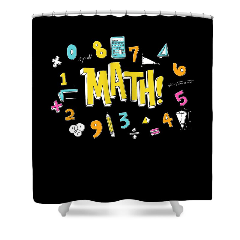 Funny Shower Curtain featuring the digital art Math by Flippin Sweet Gear