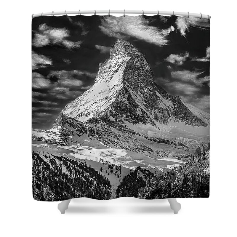 2015 Shower Curtain featuring the photograph Matterhorn in the Clouds by Don Hoekwater Photography
