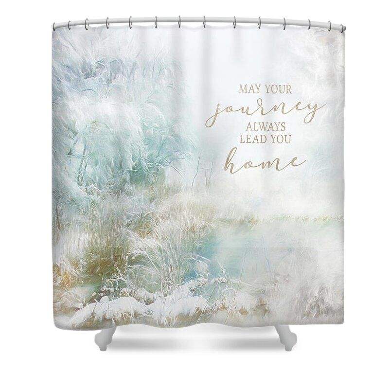 May Your Journey Shower Curtain featuring the pastel May Your Journey by Jordan Blackstone