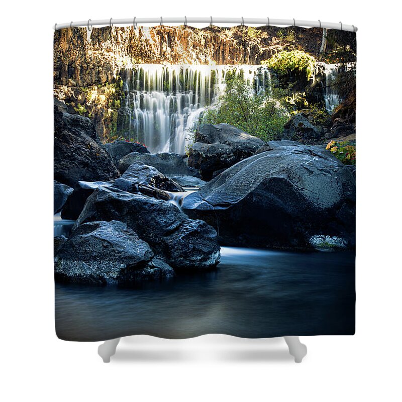 Mccloud Falls Shower Curtain featuring the photograph McCloud Falls Hot and Cold by Mike Lee