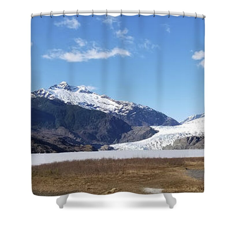 #juneau Shower Curtain featuring the photograph McGinnis to the Falls by Charles Vice