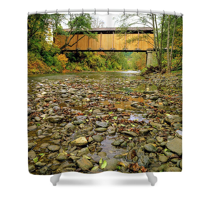 Usa Shower Curtain featuring the photograph McKee Bridge by Randy Bradley