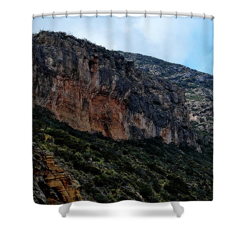 Strata Shower Curtain featuring the photograph McKittrick Strata by George Taylor