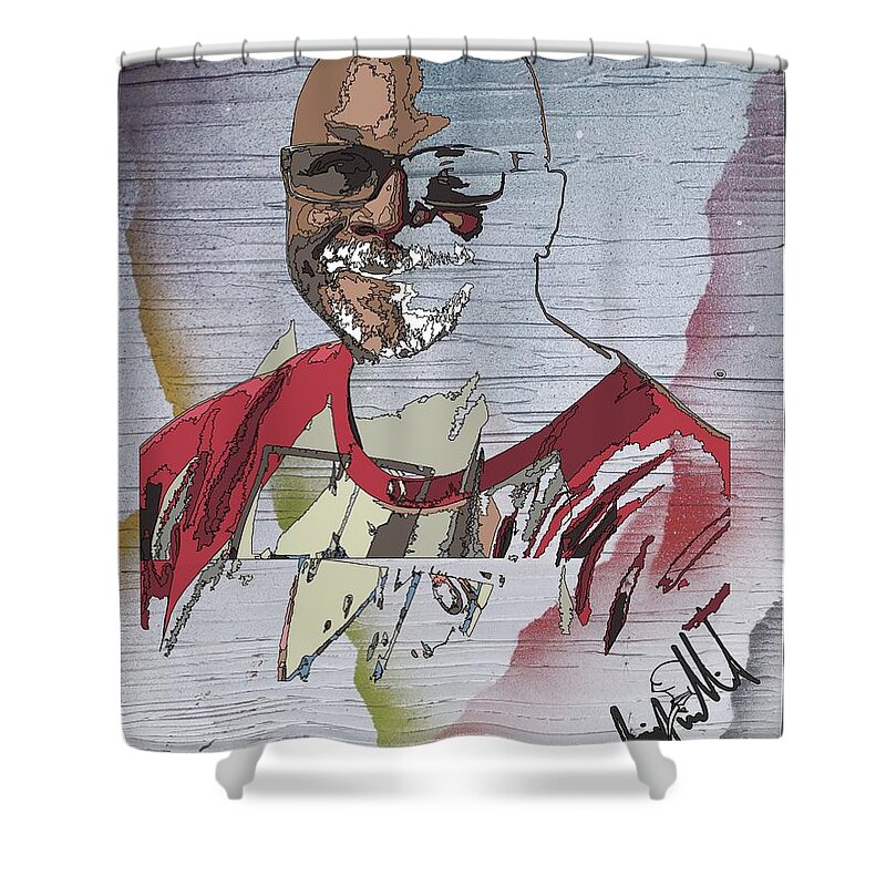  Shower Curtain featuring the painting me by Jimmy Williams