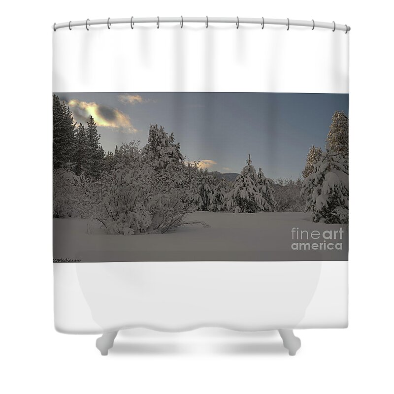  California Shower Curtain featuring the photograph meadow morning sunrise El Dorado National Forest, California, U. S. A. by PROMedias US