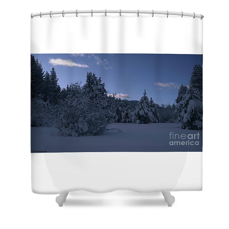  California Shower Curtain featuring the photograph meadow morning twilight El Dorado National Forest, California, U. S. A. by PROMedias US