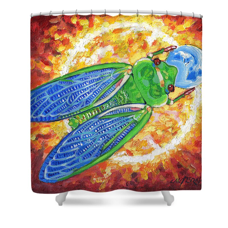Cicada Shower Curtain featuring the photograph Meek Inherits the Earth by John Lautermilch