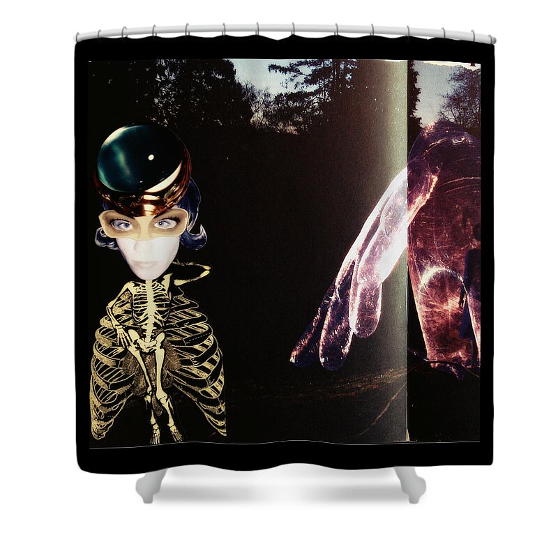 Collage Shower Curtain featuring the digital art Mein Herz by Tanja Leuenberger