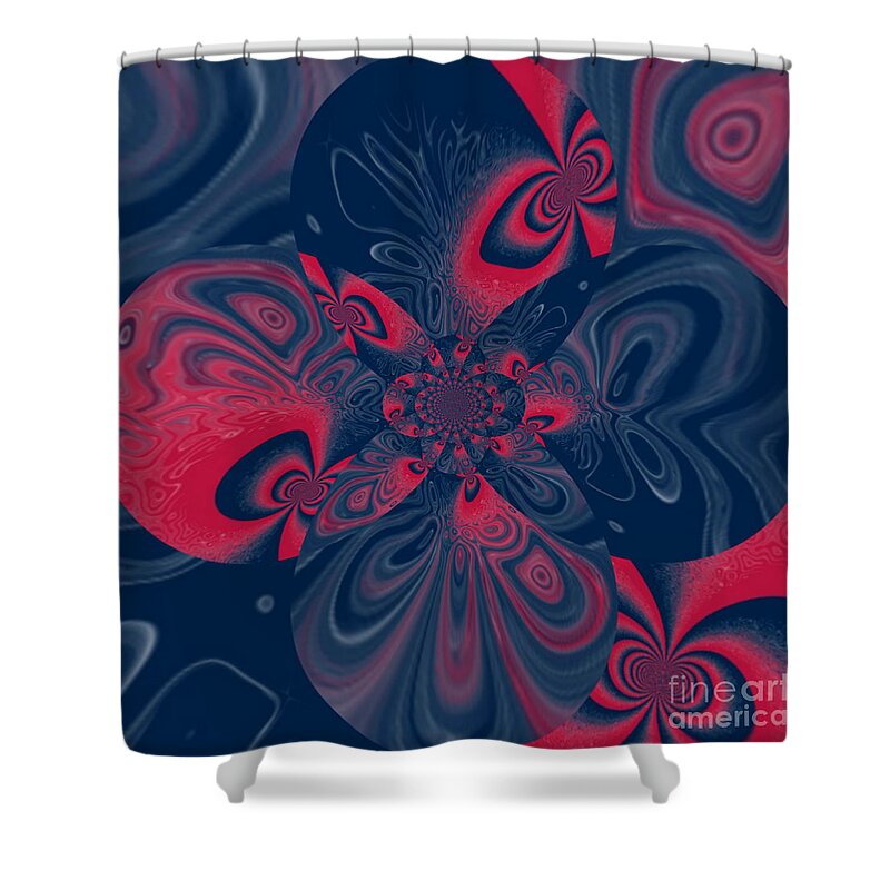 Red Shower Curtain featuring the digital art Melted by Designs By L