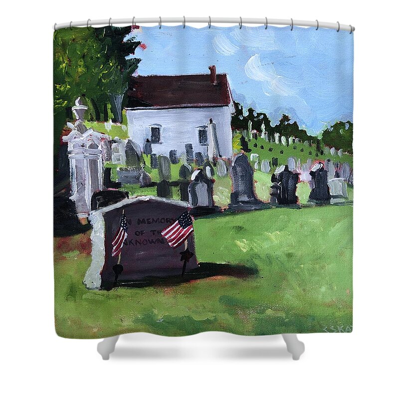 Unknown Soldier Shower Curtain featuring the painting Memorial Day by Cyndie Katz