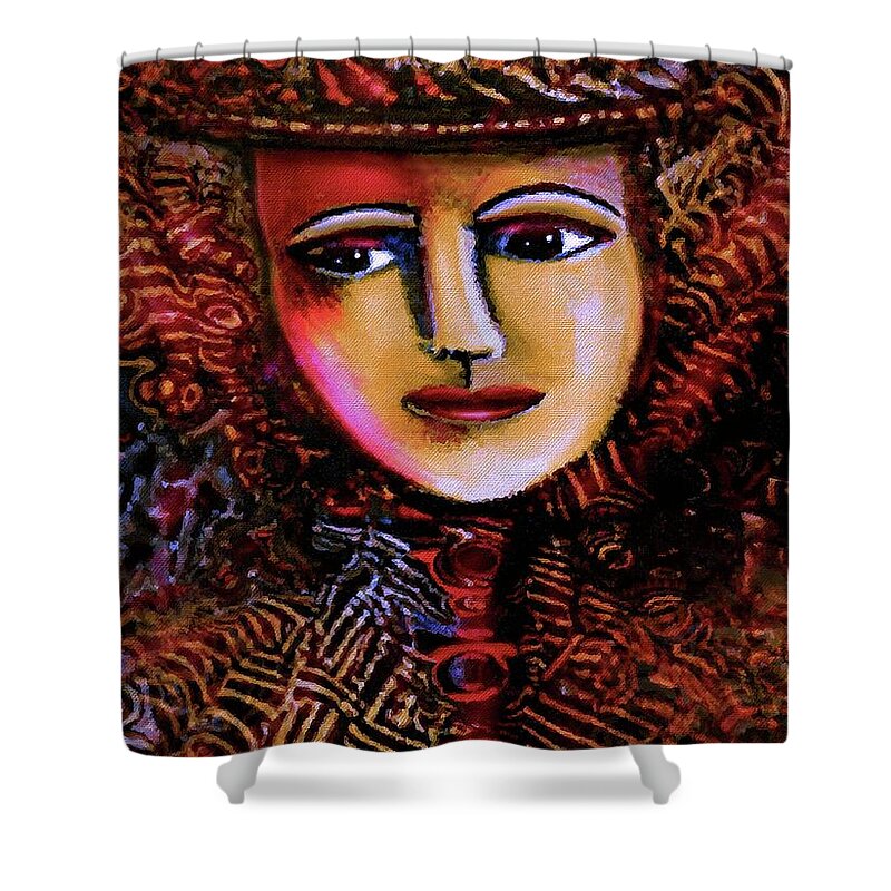 Face Shower Curtain featuring the painting Memories Of Feelings by Natalie Holland