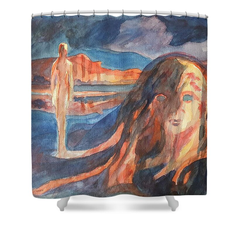 Masterpiece Paintings Shower Curtain featuring the painting Memory of Past Life by Enrico Garff