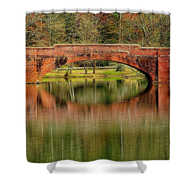 Bridge Shower Curtain featuring the photograph Memory Reflections by Allen Nice-Webb