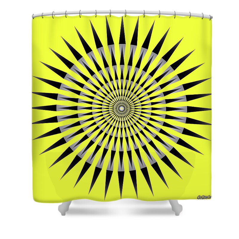 Op Art Shower Curtain featuring the mixed media Memory's Gate by Gianni Sarcone