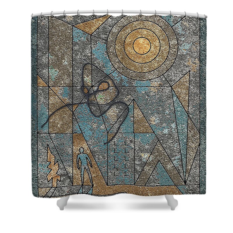 Outlooks Shower Curtain featuring the digital art Menace by David Squibb