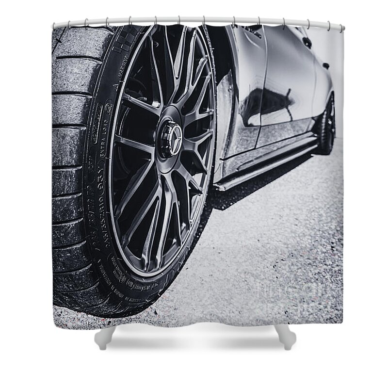 Black&white Shower Curtain featuring the photograph Mercedes AMG Car by MPhotographer
