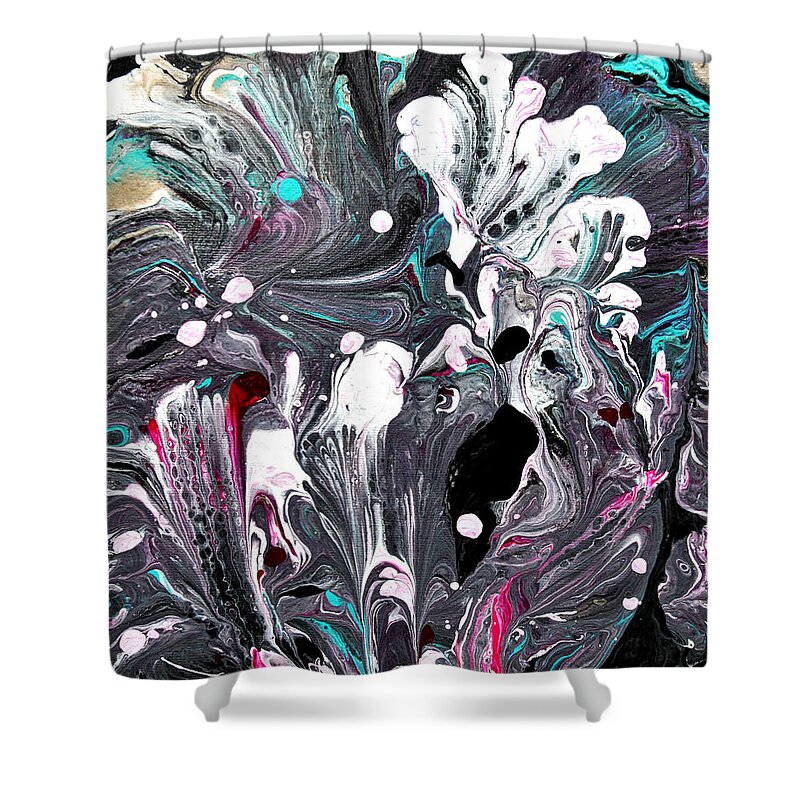 Flowers Shower Curtain featuring the painting Mermaid Flowers by Vallee Johnson