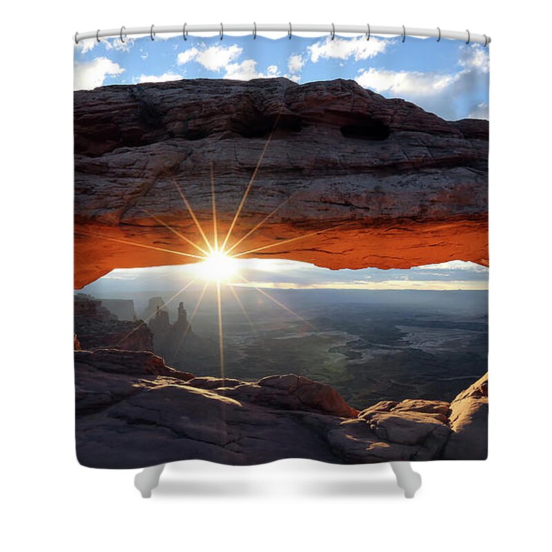 Canyonland Shower Curtain featuring the photograph Mesa Arch at Sunrise - Canyonlands National Park by William Rainey
