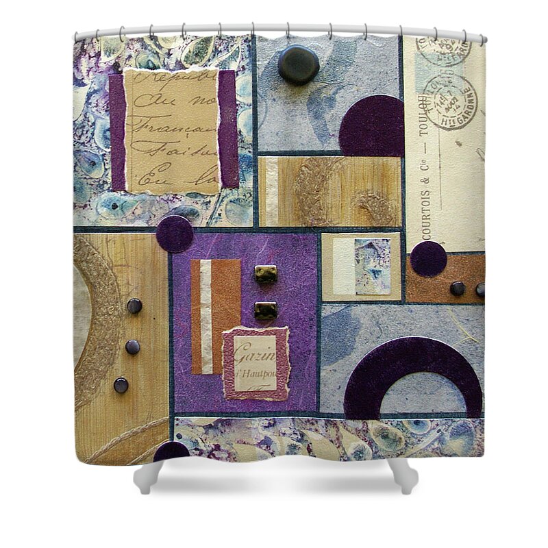 Mixed-media Shower Curtain featuring the mixed media Message Received by MaryJo Clark