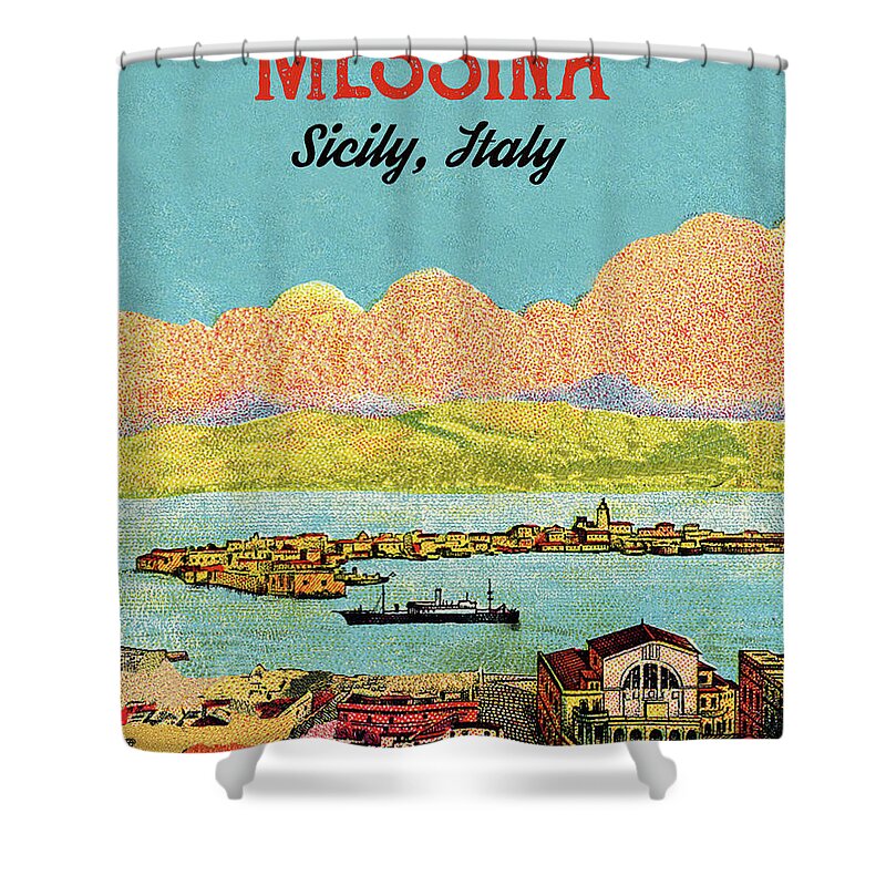 Messina Shower Curtain featuring the digital art Messina, Sicily, Italy by Long Shot