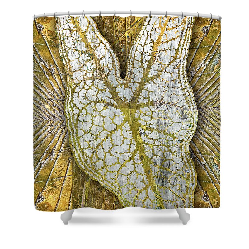 1800s Shower Curtain featuring the painting Metal Metallic Gold Silver Leaf 3 by Tony Rubino
