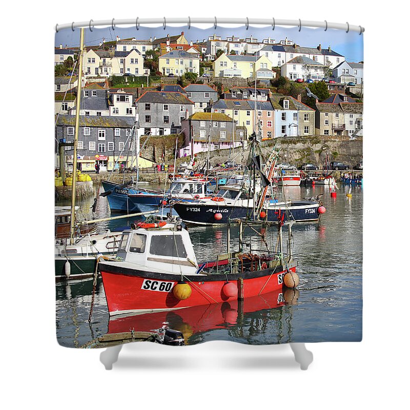 Mevagissey Shower Curtain featuring the photograph Mevagissey harbour by Tony Mills