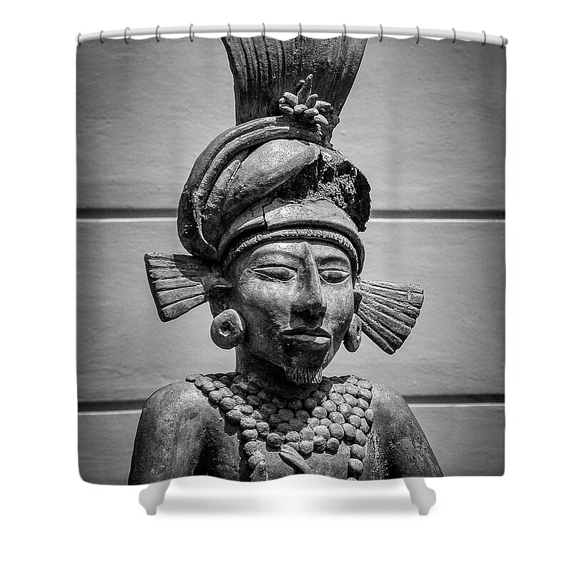 Mexico Shower Curtain featuring the photograph Mexican Statue Cancun Mexico by Frank Mari