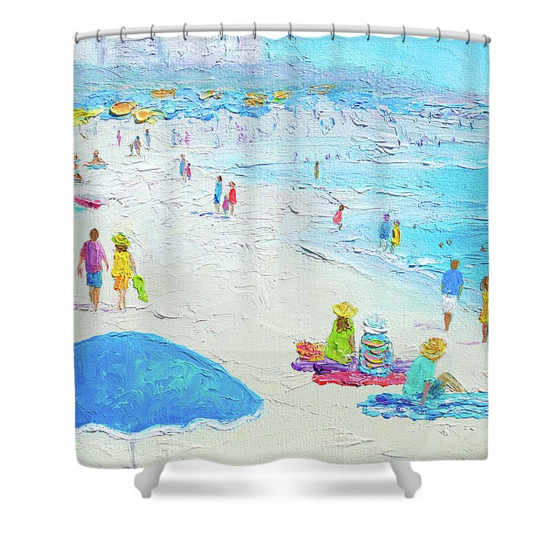 Miami Beach Shower Curtain featuring the painting Miami Beach Florida by Jan Matson
