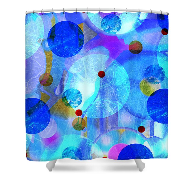 Microcosm Shower Curtain featuring the mixed media Microcosm by Diamante Lavendar