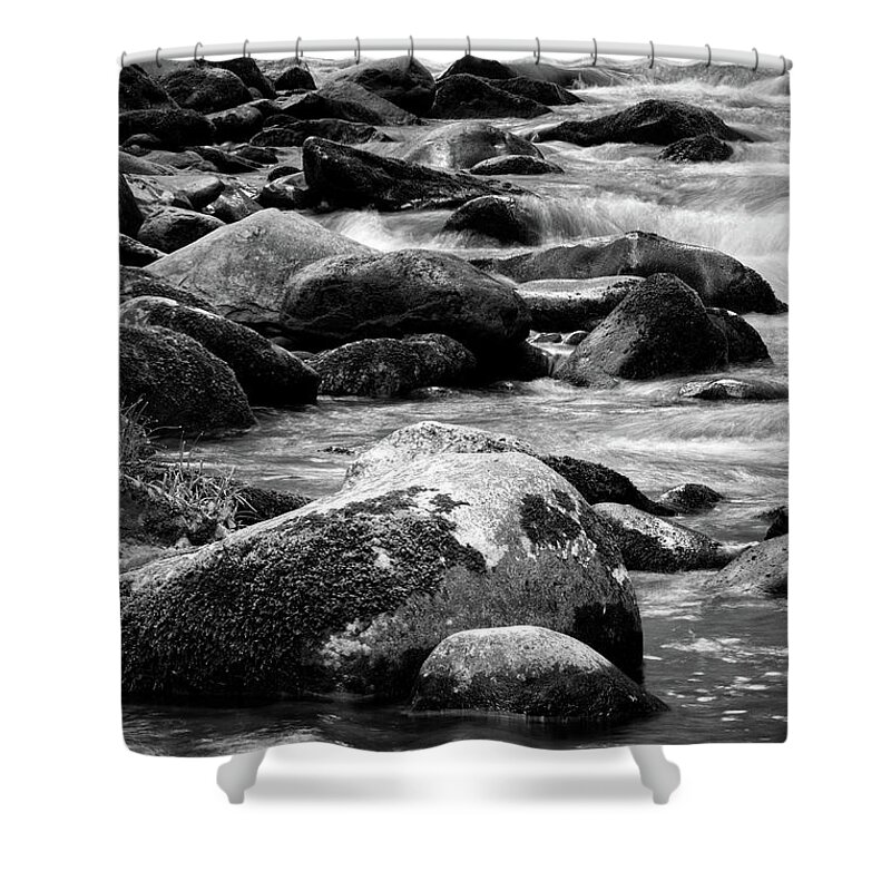 Middle Prong Trail Shower Curtain featuring the photograph Middle Prong Little River 7 by Phil Perkins