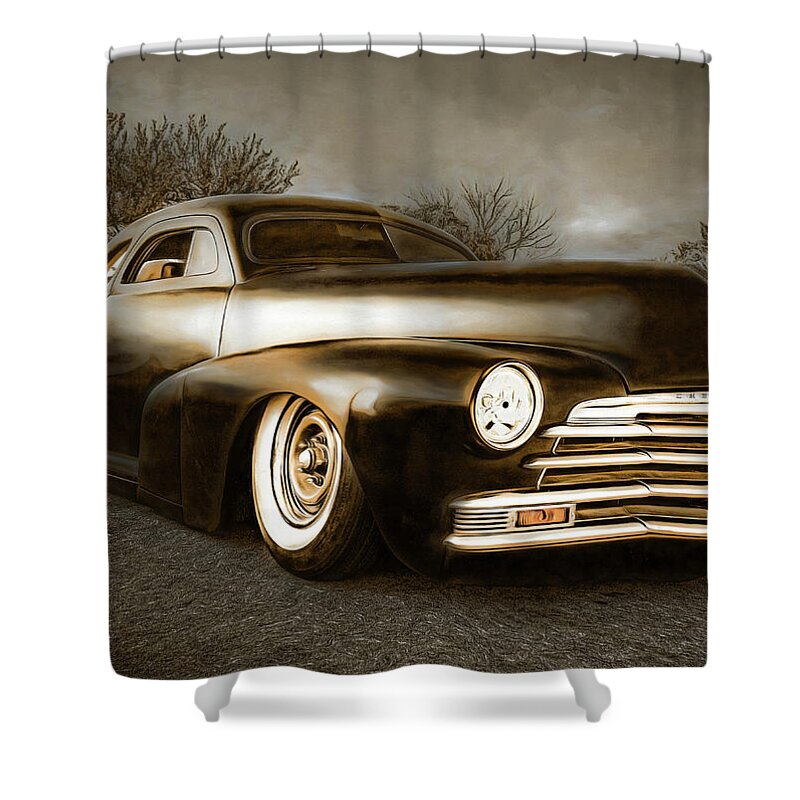 Classic Car Shower Curtain featuring the digital art Midnight Customs by Kevin Lane