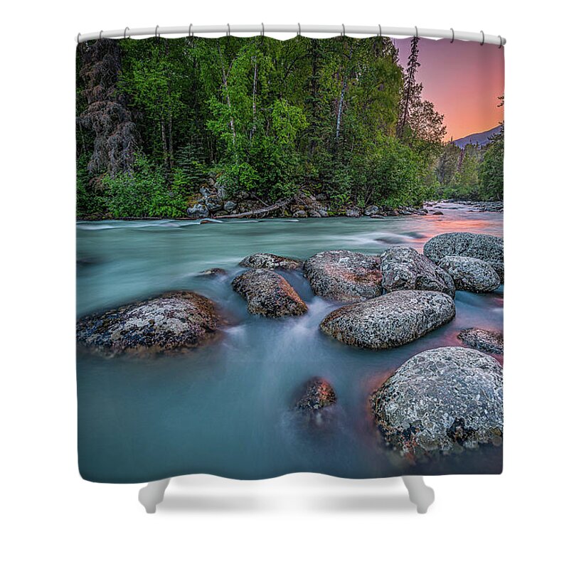 Little Su Shower Curtain featuring the photograph Midnight On The Little Su by David Downs