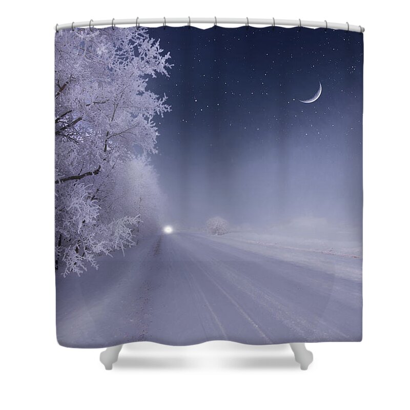 Landscape Shower Curtain featuring the photograph Midnight on the Prairie by Dan Jurak