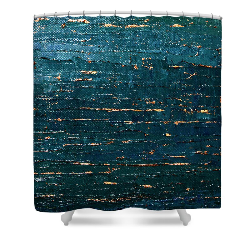 Ocean Shower Curtain featuring the painting Midnight Water by Linda Bailey