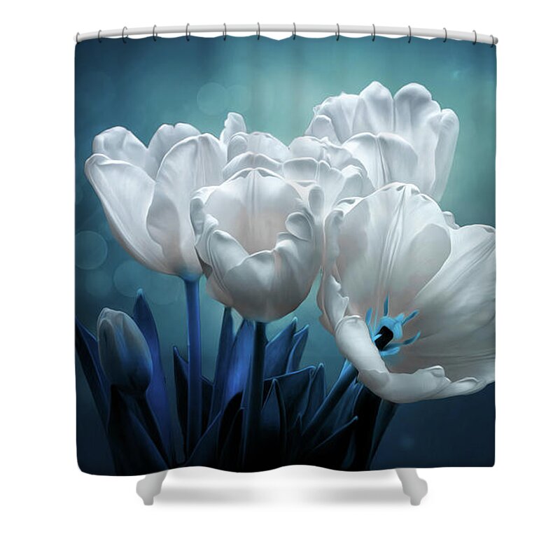 Flower Shower Curtain featuring the photograph Midnight Whispers by Bill and Linda Tiepelman