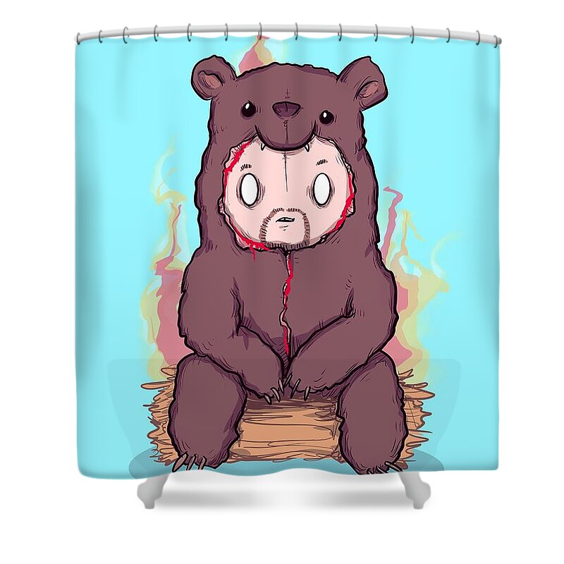 Bear Shower Curtain featuring the drawing Midsommar by Ludwig Van Bacon
