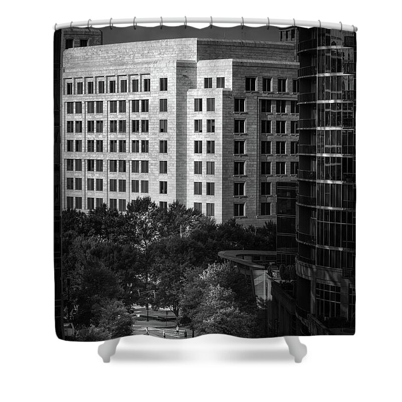 1101 Juniper Shower Curtain featuring the photograph Midtown From Park Central by Doug Sturgess