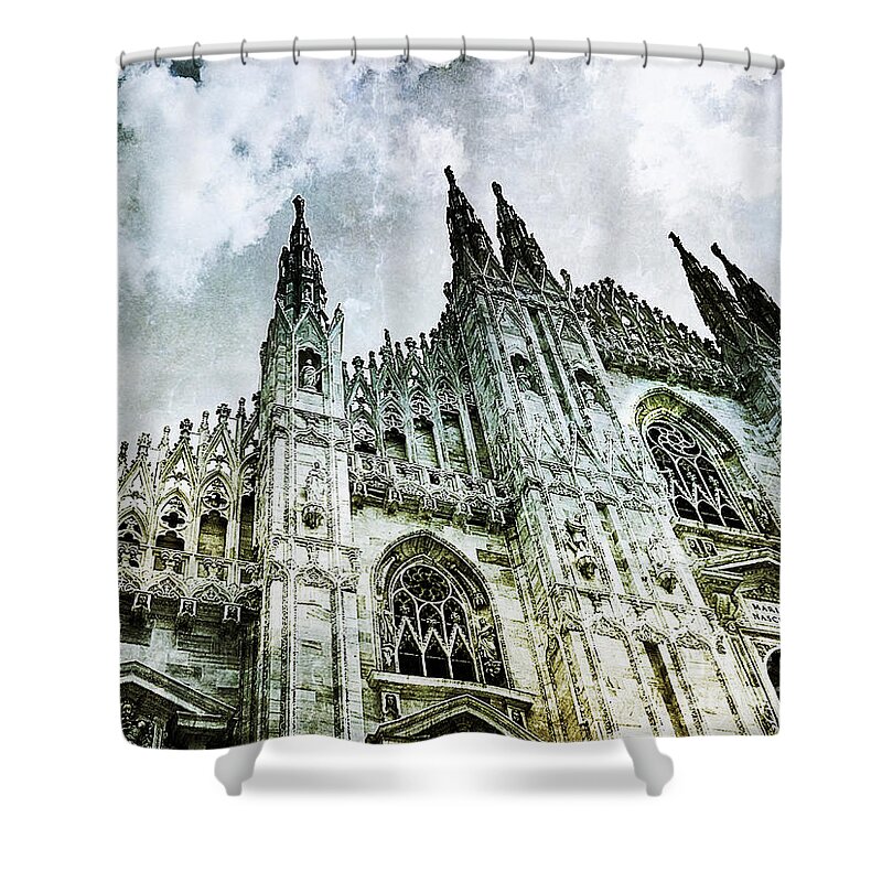 Milan Cathedral Shower Curtain featuring the photograph Milan Duomo by Ramona Matei