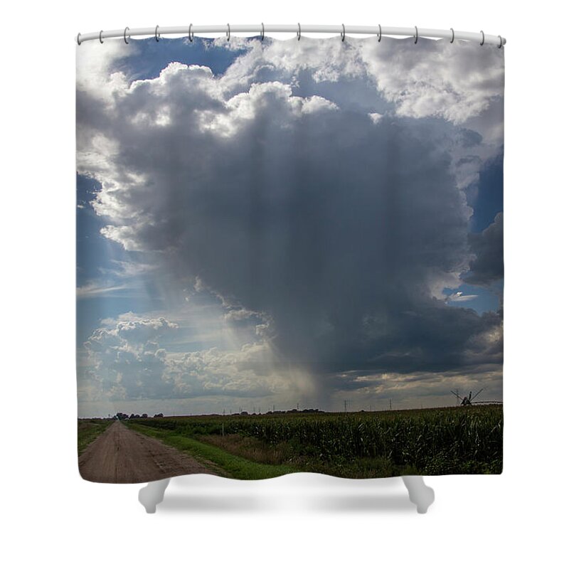 Nebraskasc Shower Curtain featuring the photograph Mild Afternoon Nebraska Thunder 003 by NebraskaSC