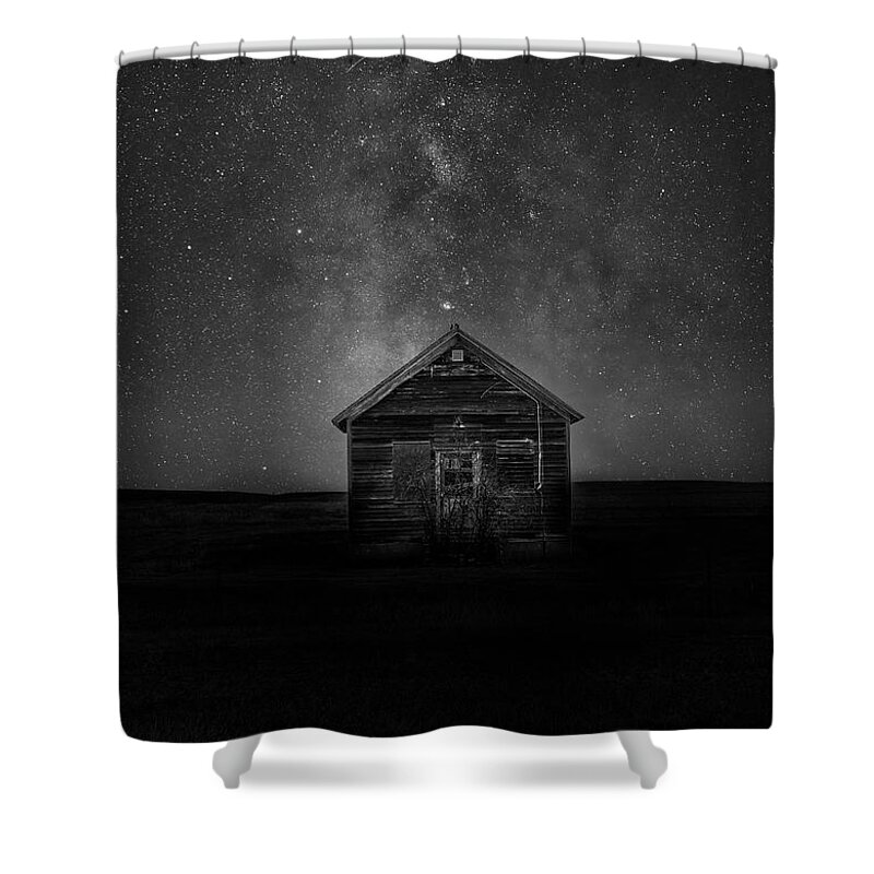 Milky Way Shower Curtain featuring the photograph Milky Way Barn by Dan Sproul